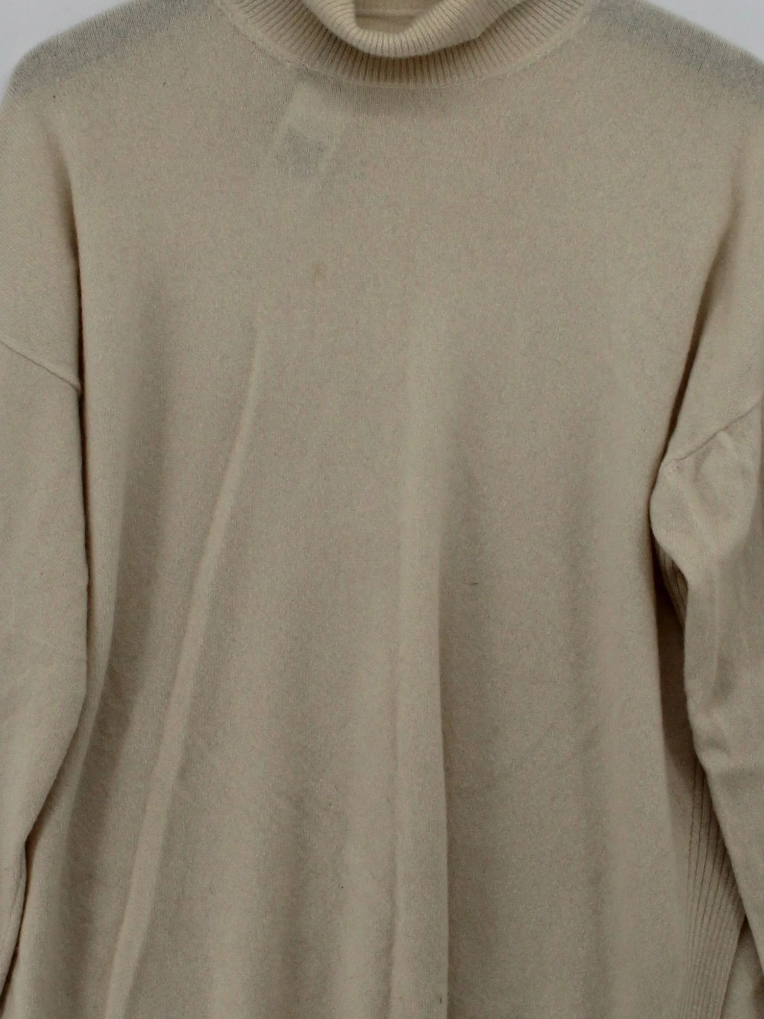 AllSaints Men's Jumper M Cream Cashmere with Wool Roll Neck Pullover - Image 3