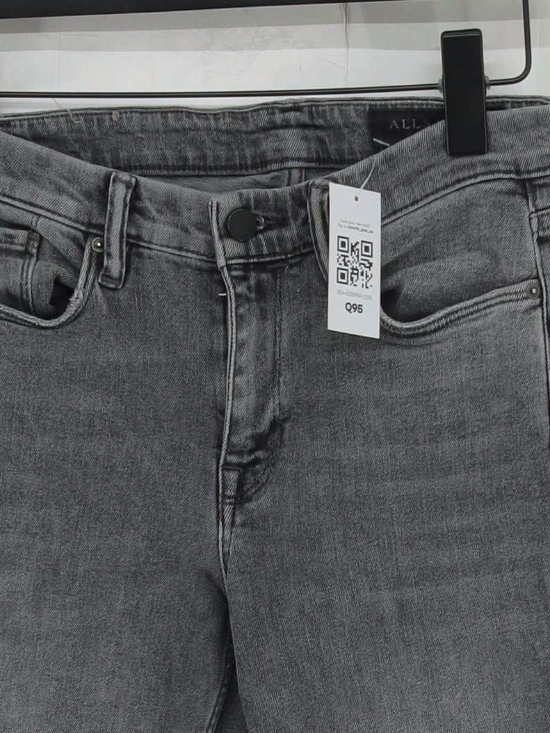 AllSaints Women's Jeans W 27 in Grey Cotton with Elastane Skinny - Image 3