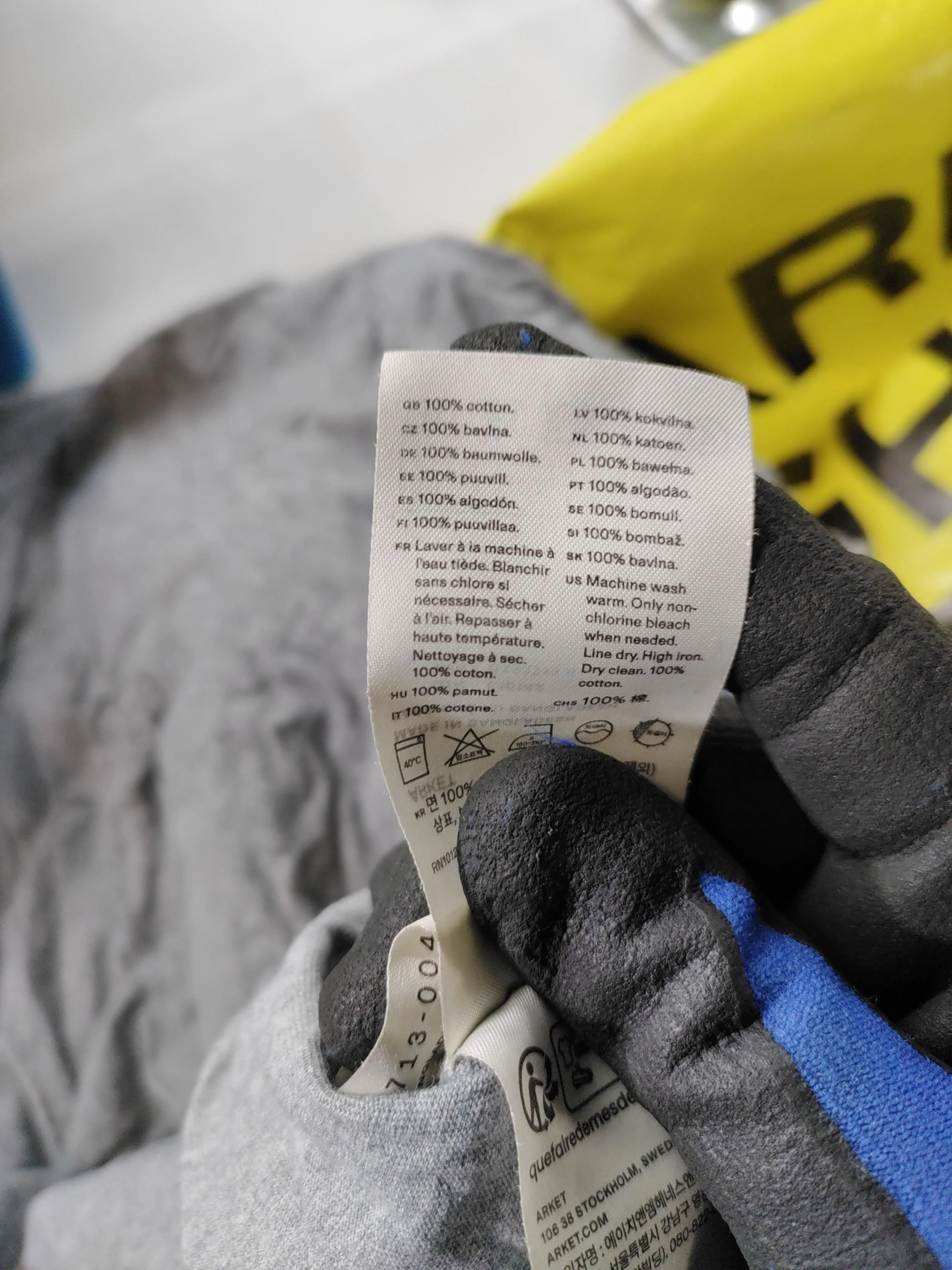 Arket Men's T-Shirt S Grey 100% Cotton Basic - Image 6