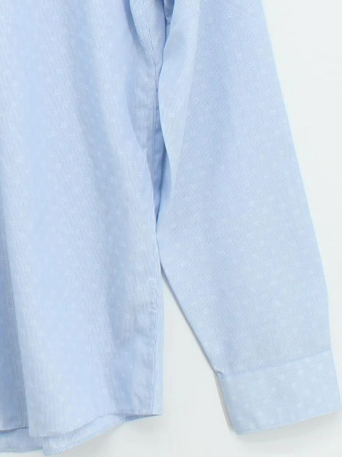 Burton Men's Shirt M Blue Striped 100% Cotton Basic - Image 4