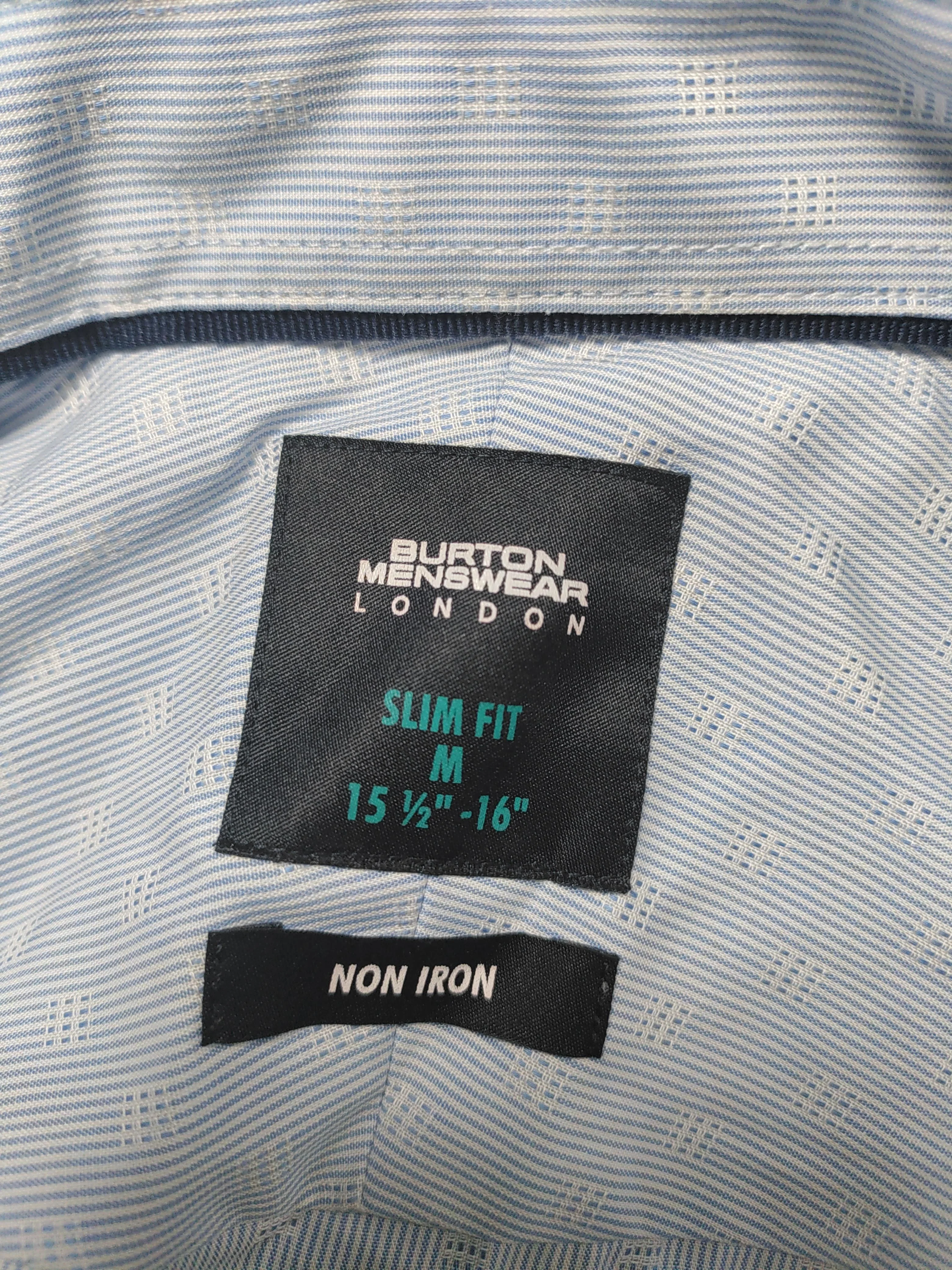 Burton Men's Shirt M Blue Striped 100% Cotton Basic - Image 5