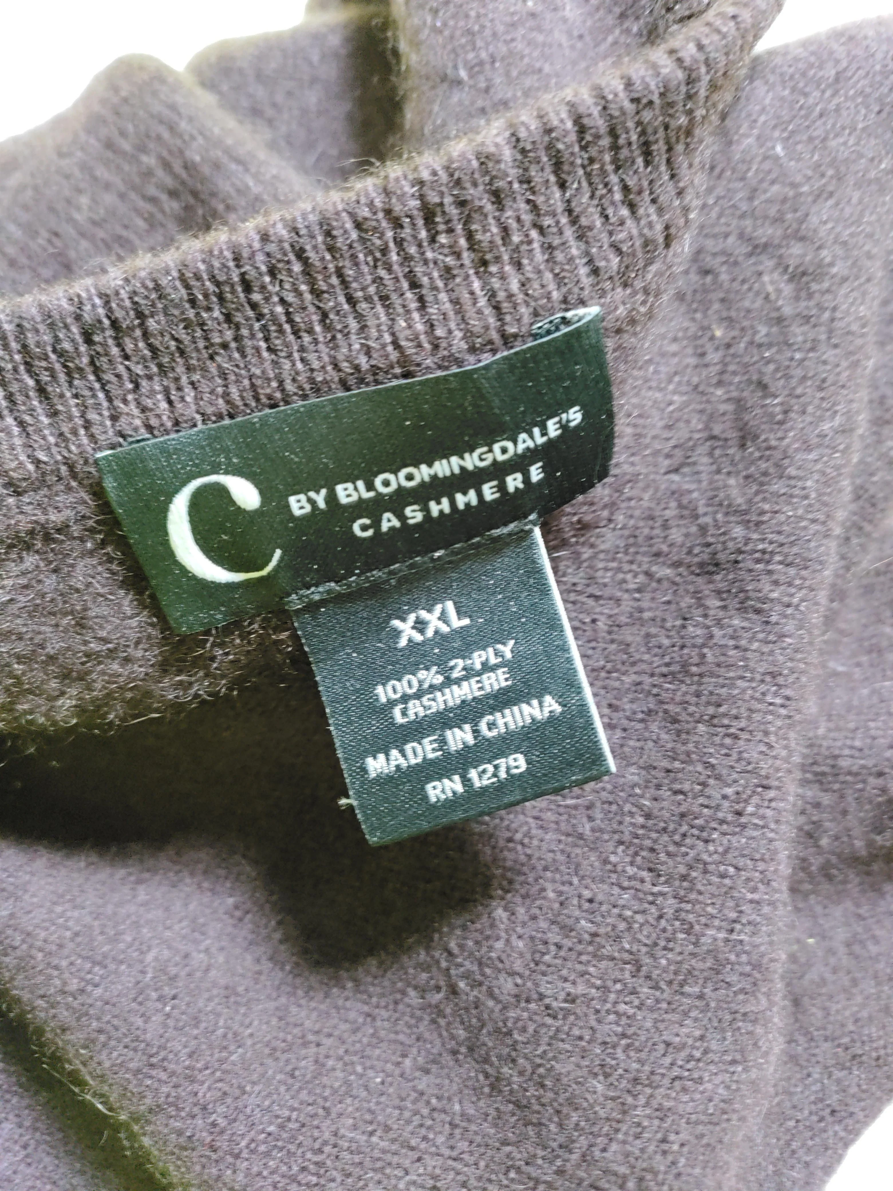 C By Bloomingdale's Men's Jumper XXL Brown 100% Cashmere Crew Neck Pullover - Image 7