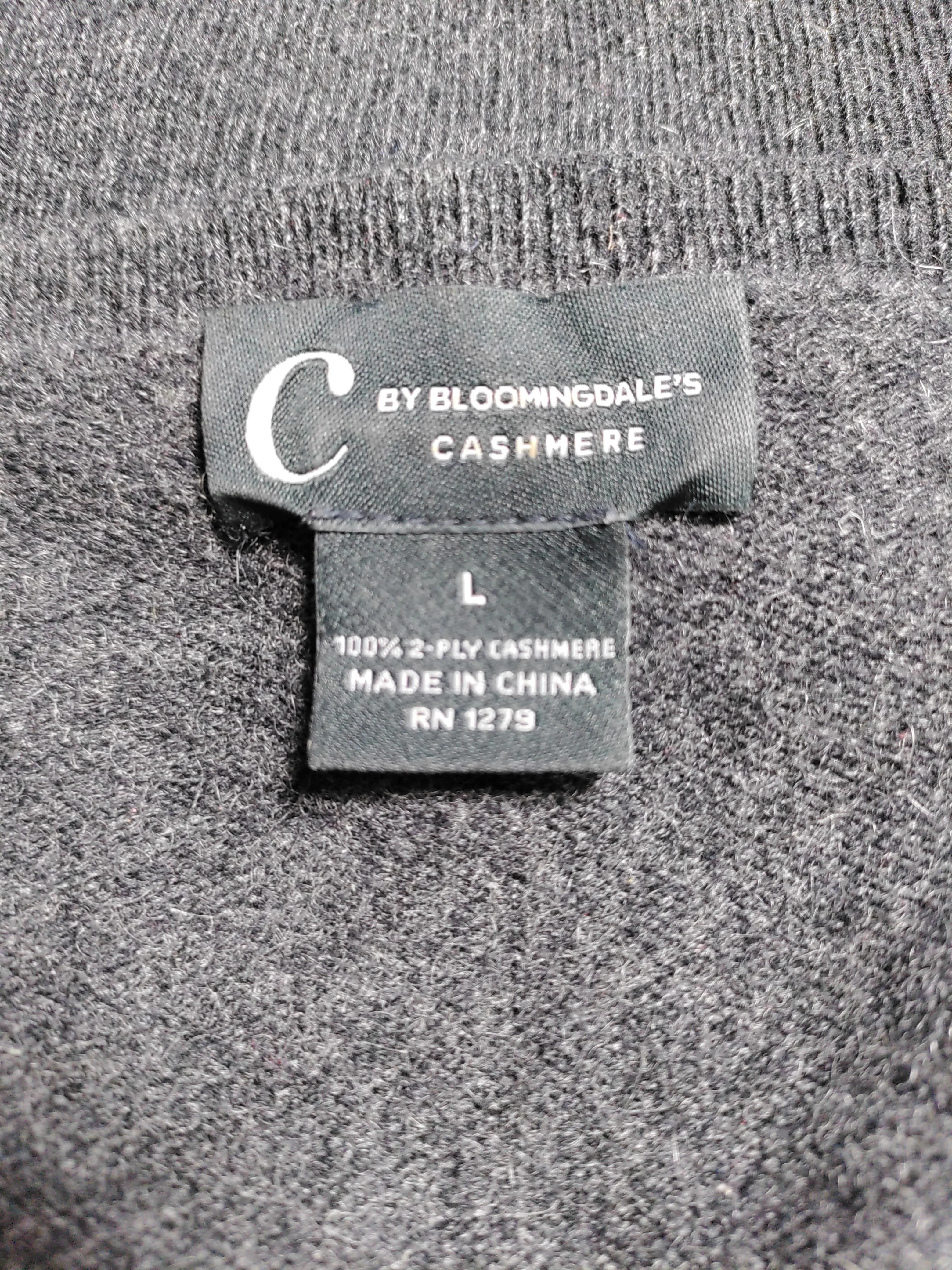 C By Bloomingdale's Women's Jumper L Grey 100% Cashmere V-Neck Pullover - Image 7