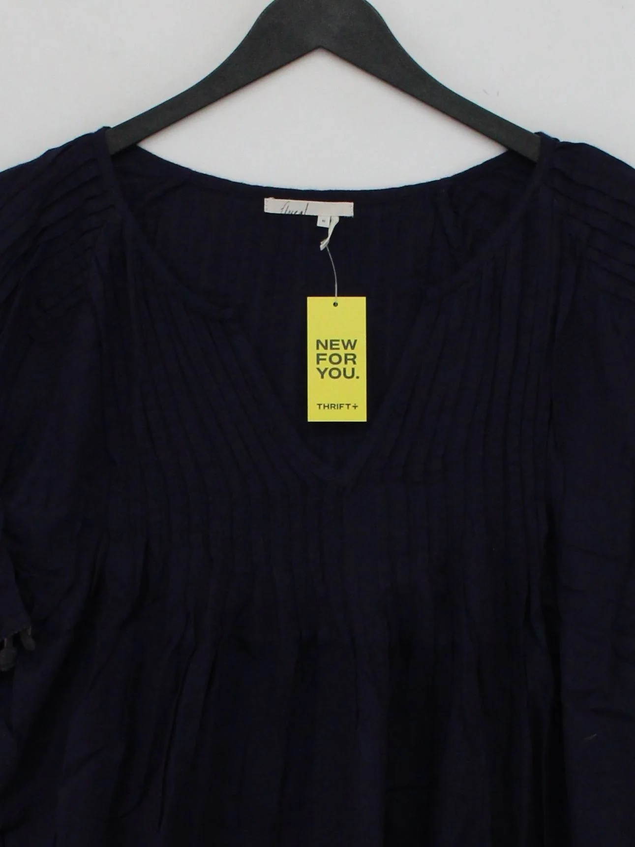 Floreat Women's Blouse XS Blue Cotton with Rayon Short Sleeve Round Neck Basic - Image 3