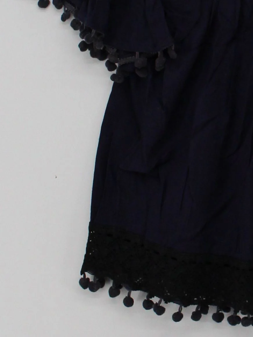 Floreat Women's Blouse XS Blue Cotton with Rayon Short Sleeve Round Neck Basic - Image 4