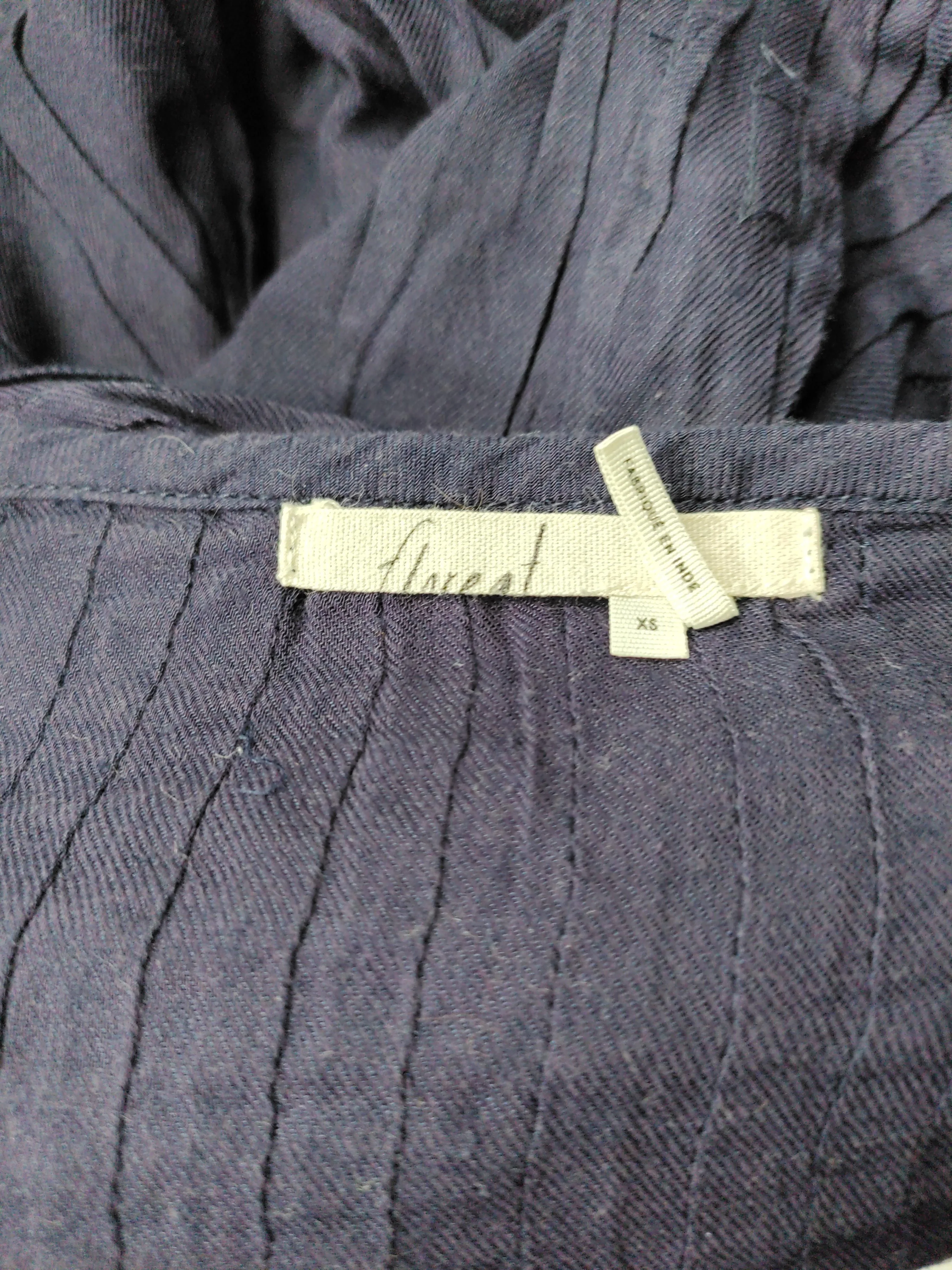 Floreat Women's Blouse XS Blue Cotton with Rayon Short Sleeve Round Neck Basic - Image 5