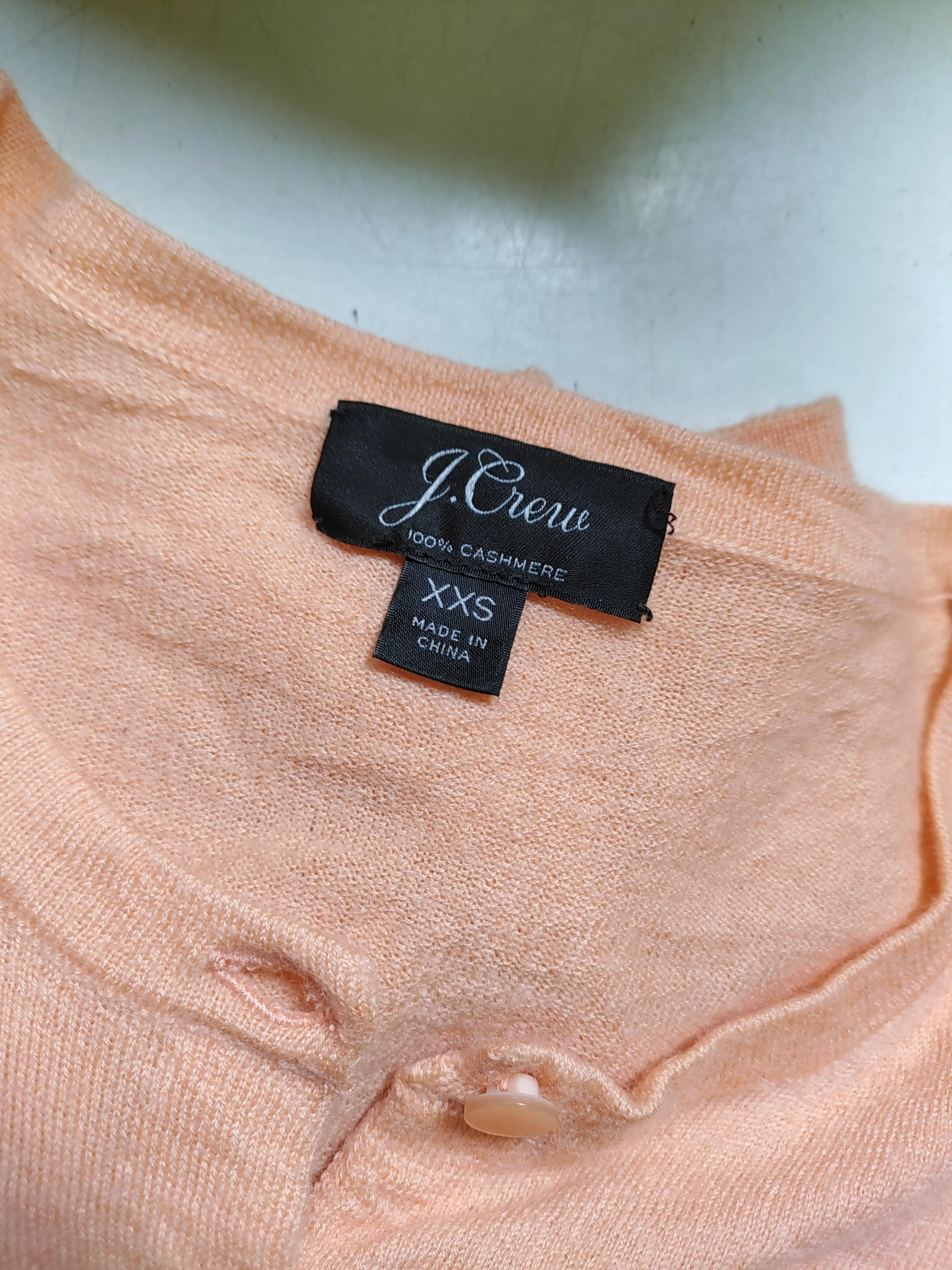 J. Crew Women's Cardigan XXS Orange 100% Cashmere Round Neck Cardigan - Image 6