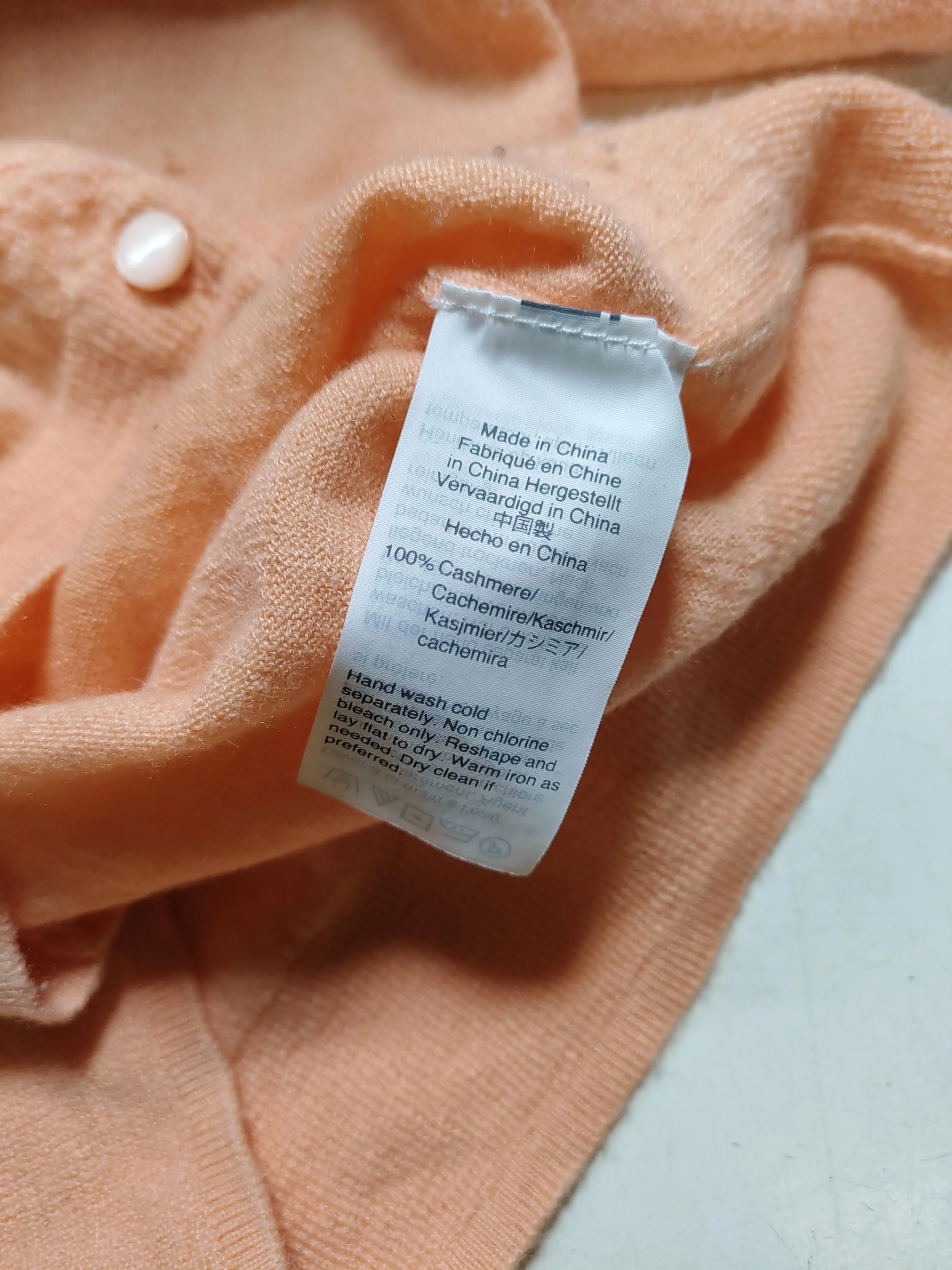 J. Crew Women's Cardigan XXS Orange 100% Cashmere Round Neck Cardigan - Image 7