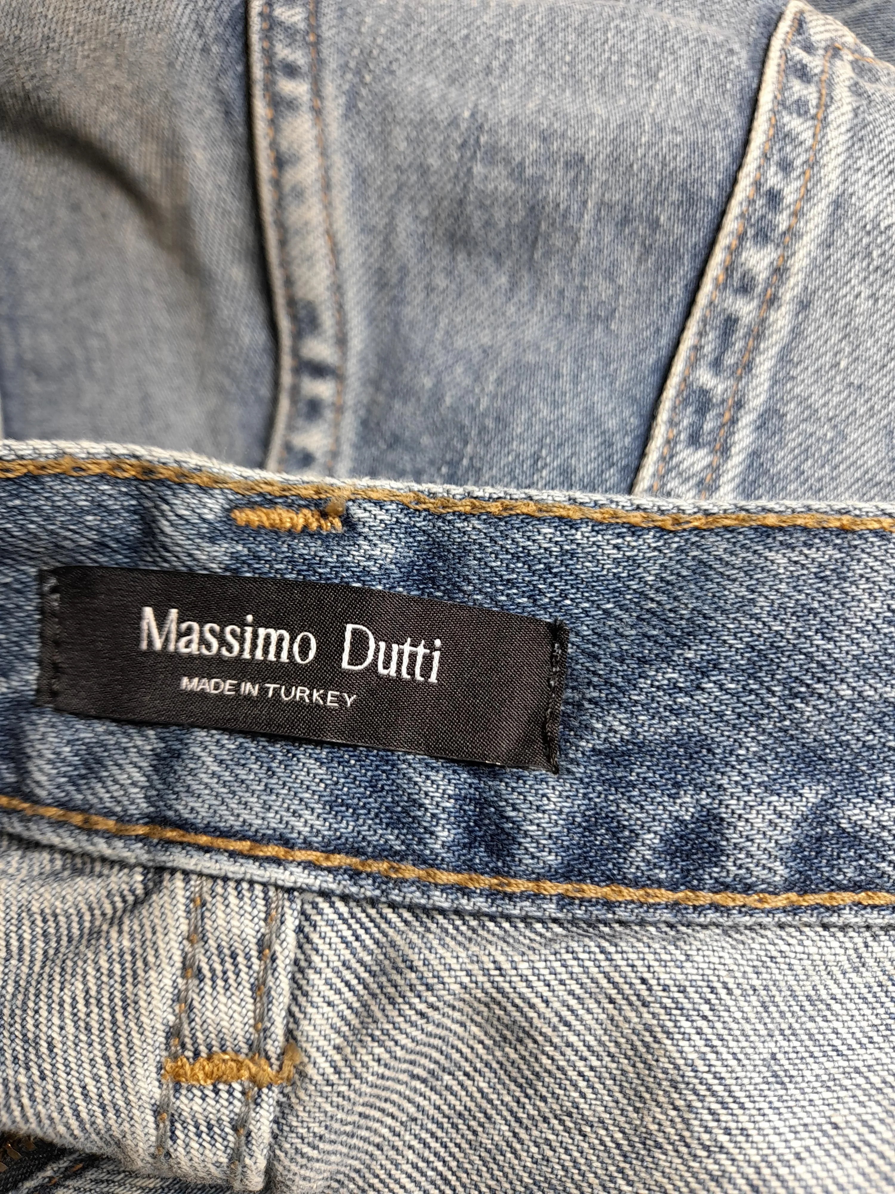 Massimo Dutti Women's Jeans UK 14 Blue 100% Cotton Wide-Leg - Image 6