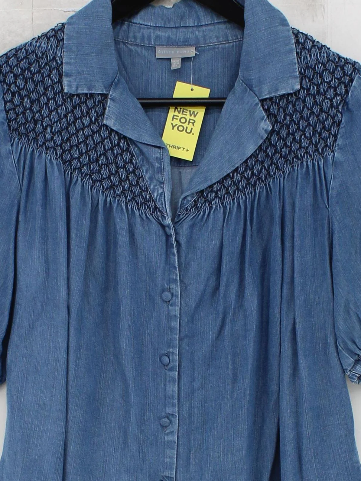 Oliver Bonas Women's Shirt UK 10 Blue 100% Lyocell Modal Basic - Image 3