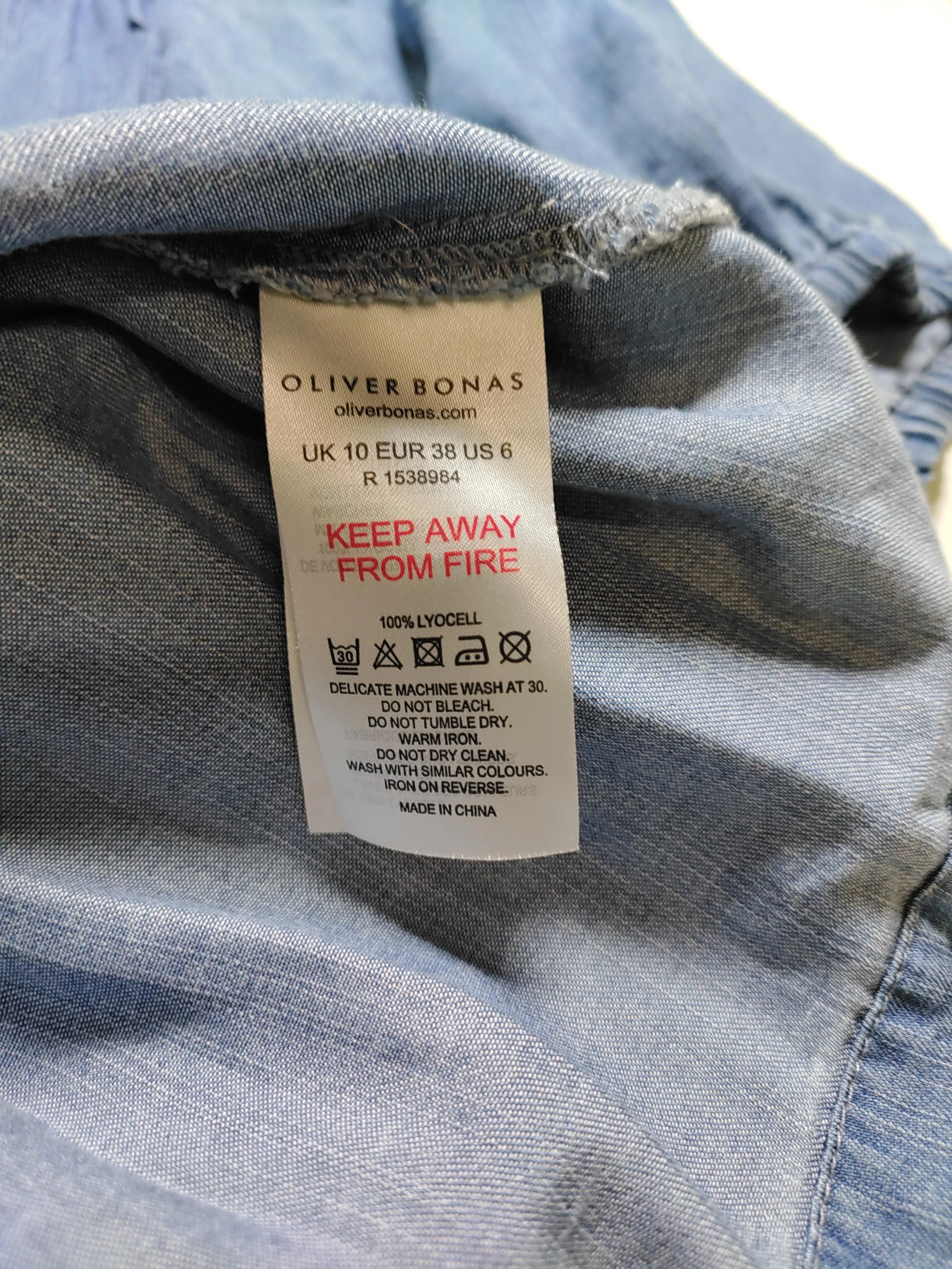 Oliver Bonas Women's Shirt UK 10 Blue 100% Lyocell Modal Basic - Image 7