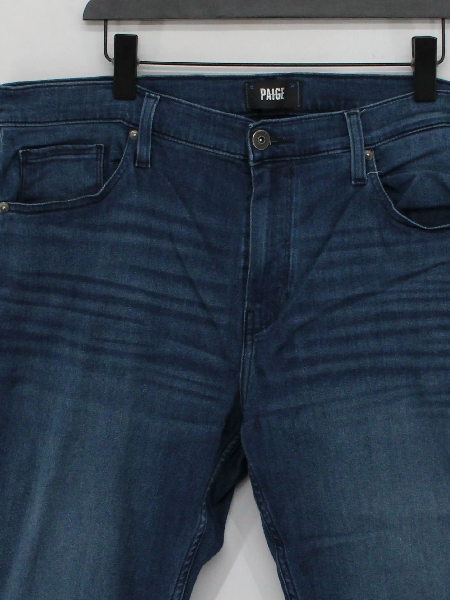 Paige Men's Jeans W 38 in Blue Rayon with Cotton, Polyester, Spandex Straight - Image 3