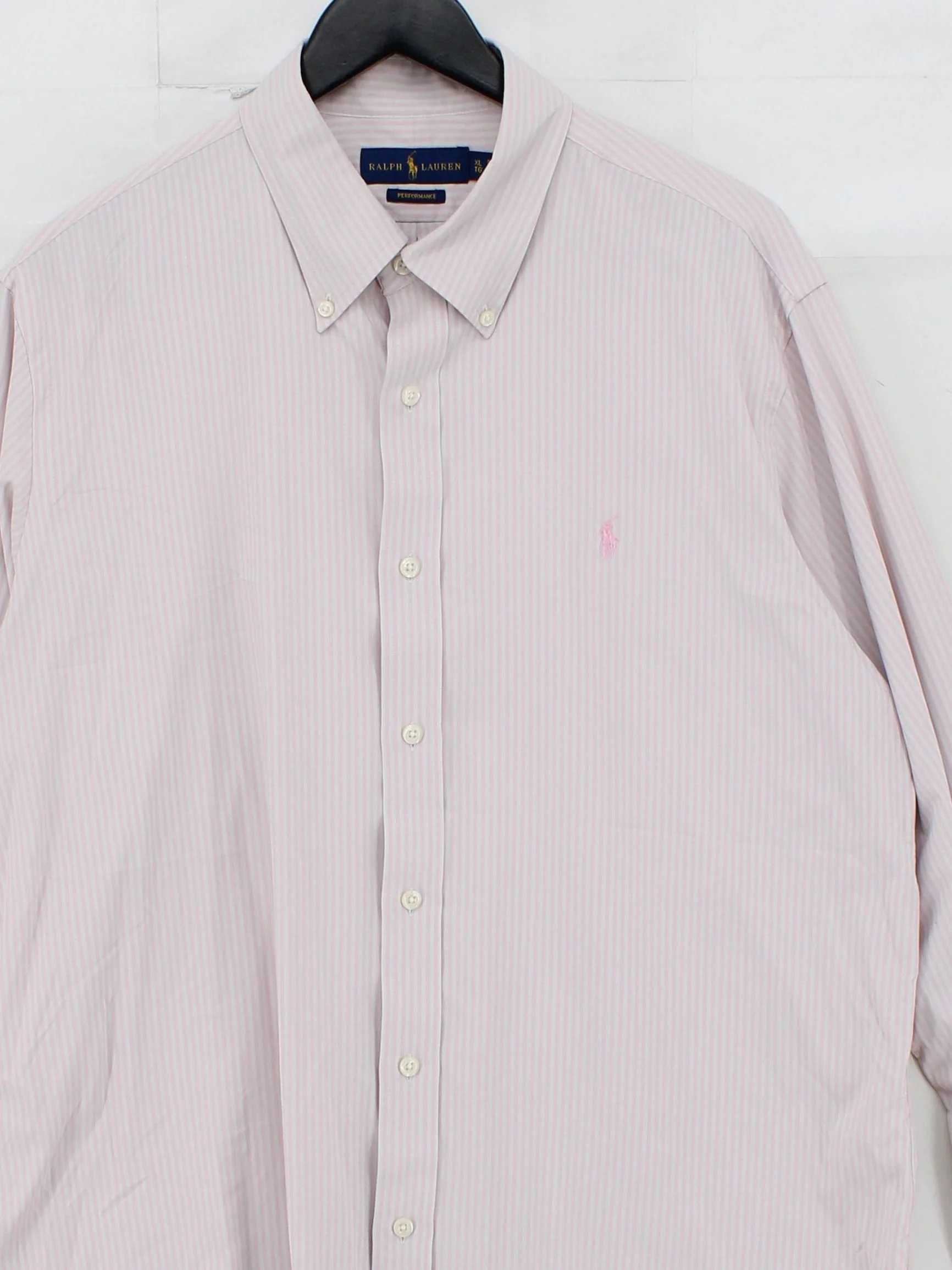 Ralph Lauren Men's Shirt XL White Striped Nylon with Elastane Basic - Image 3