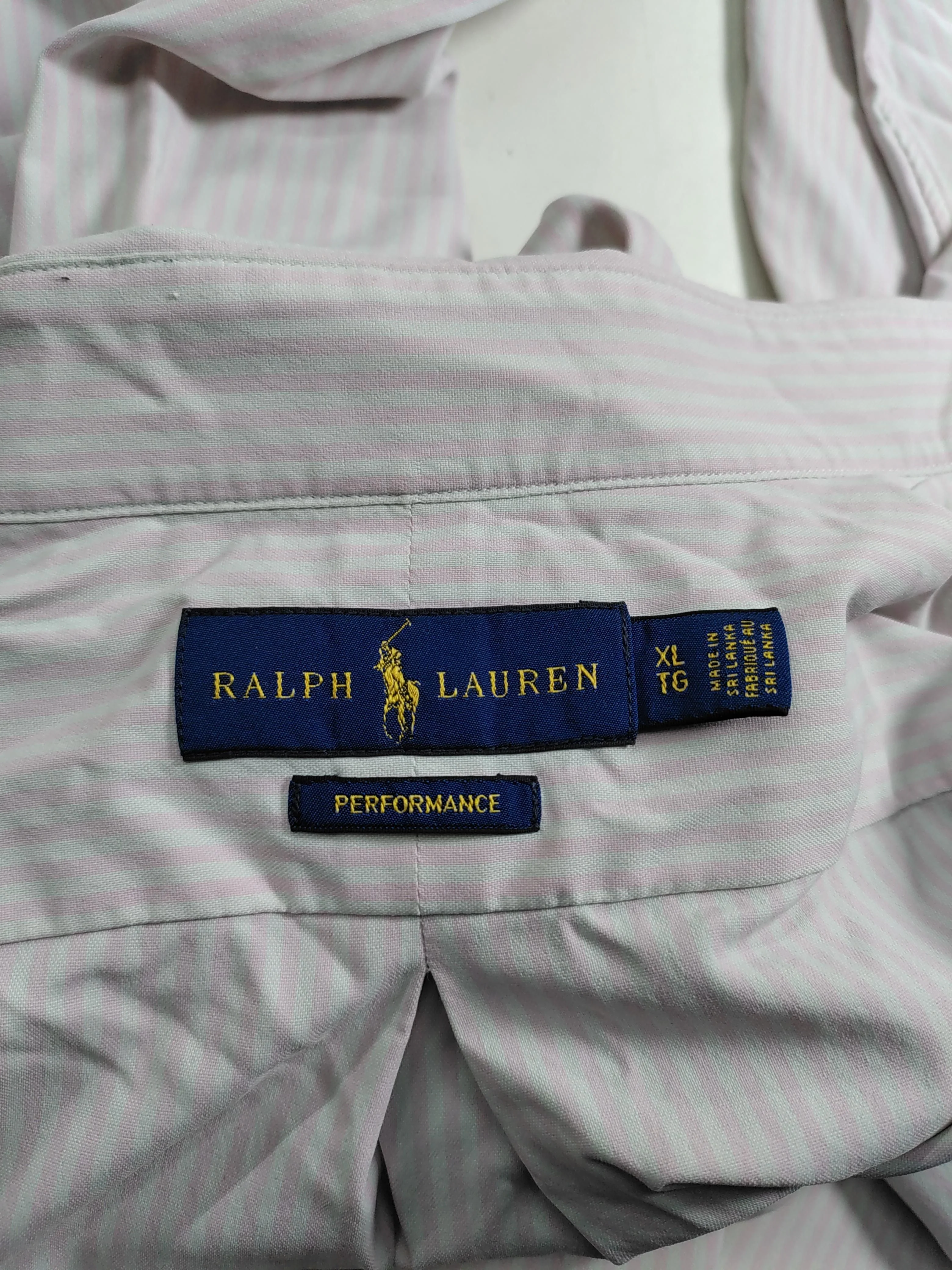 Ralph Lauren Men's Shirt XL White Striped Nylon with Elastane Basic - Image 5