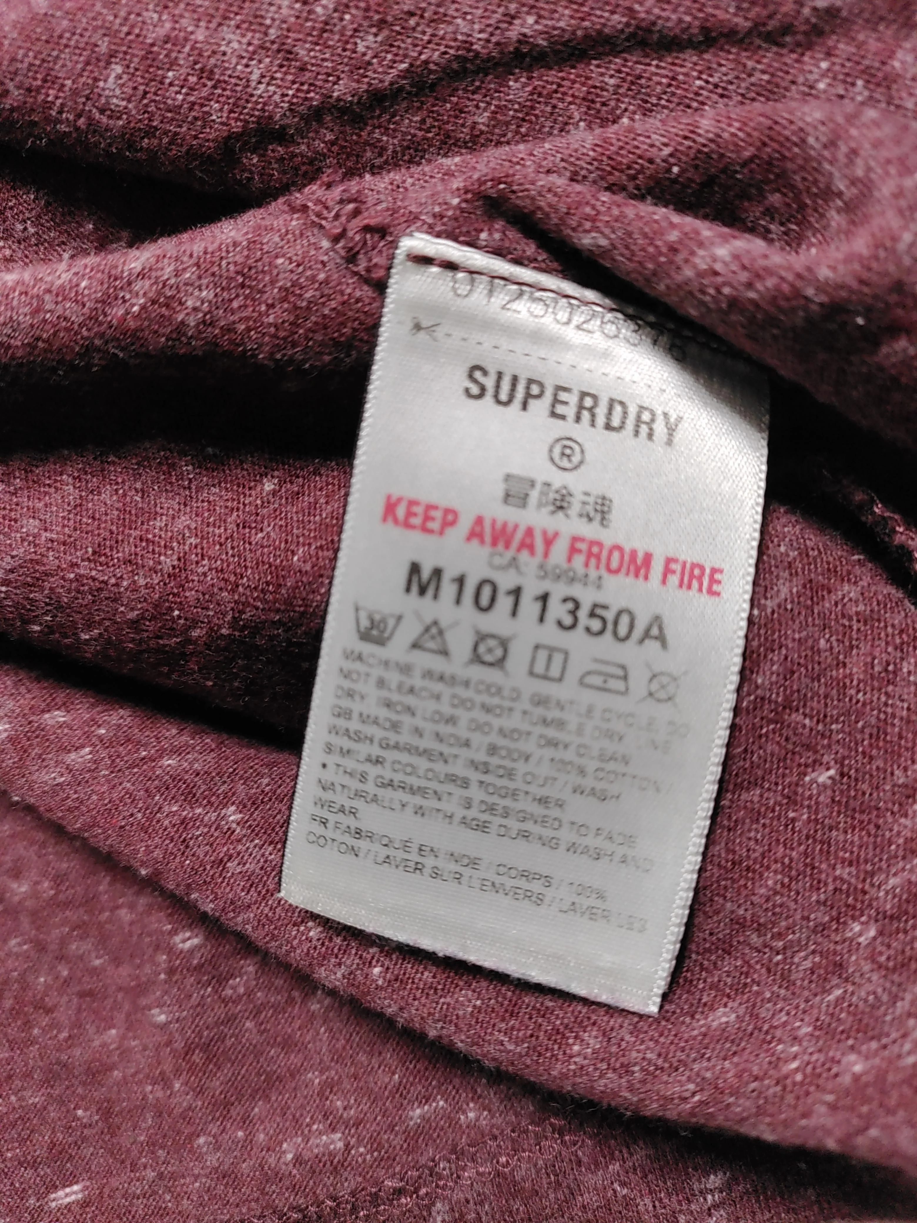 Superdry Men's T-Shirt M Red 100% Cotton Basic - Image 6