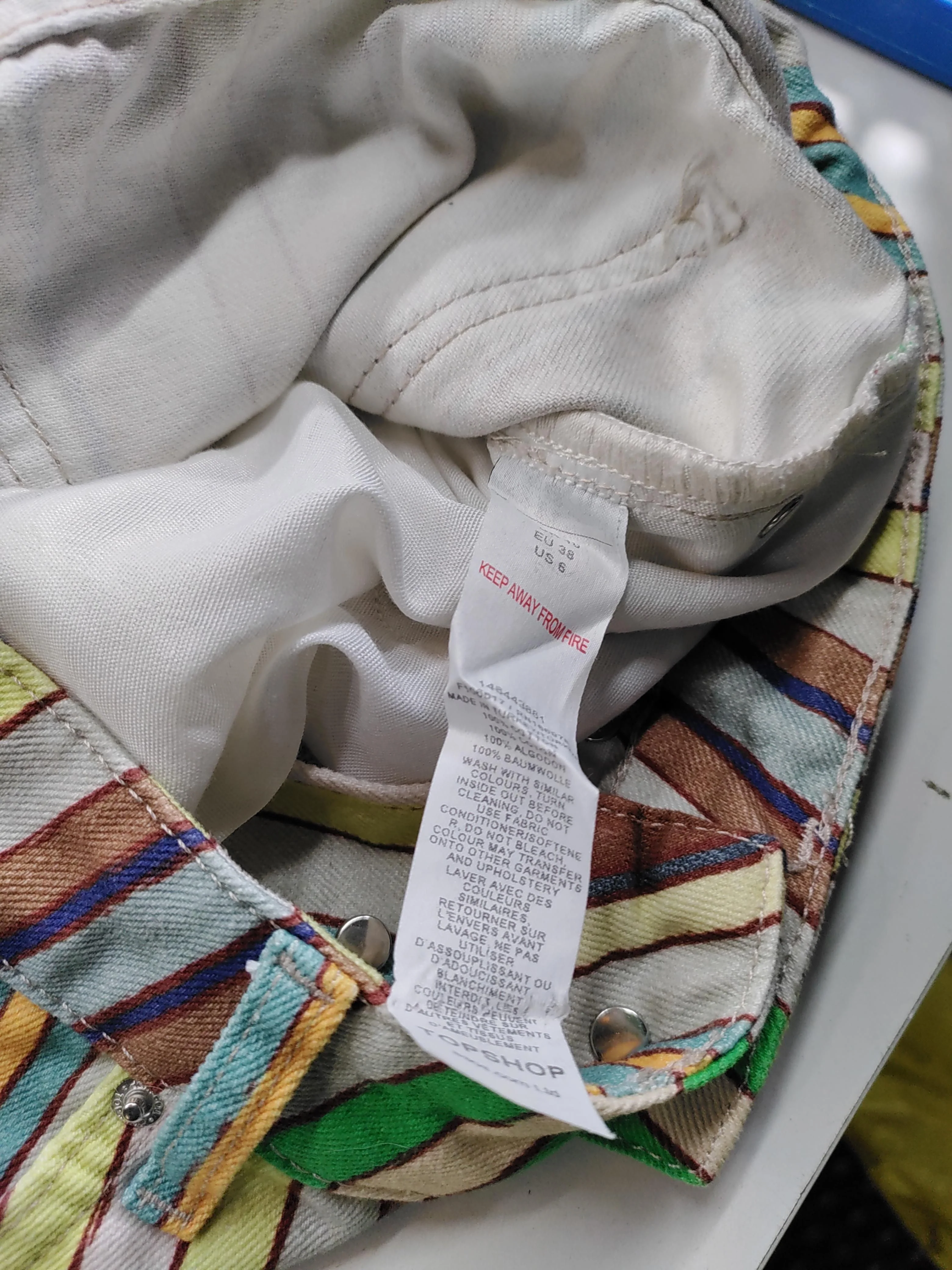 Topshop Women's Shorts UK 10 Multi Striped 100% Cotton Mom - Image 6