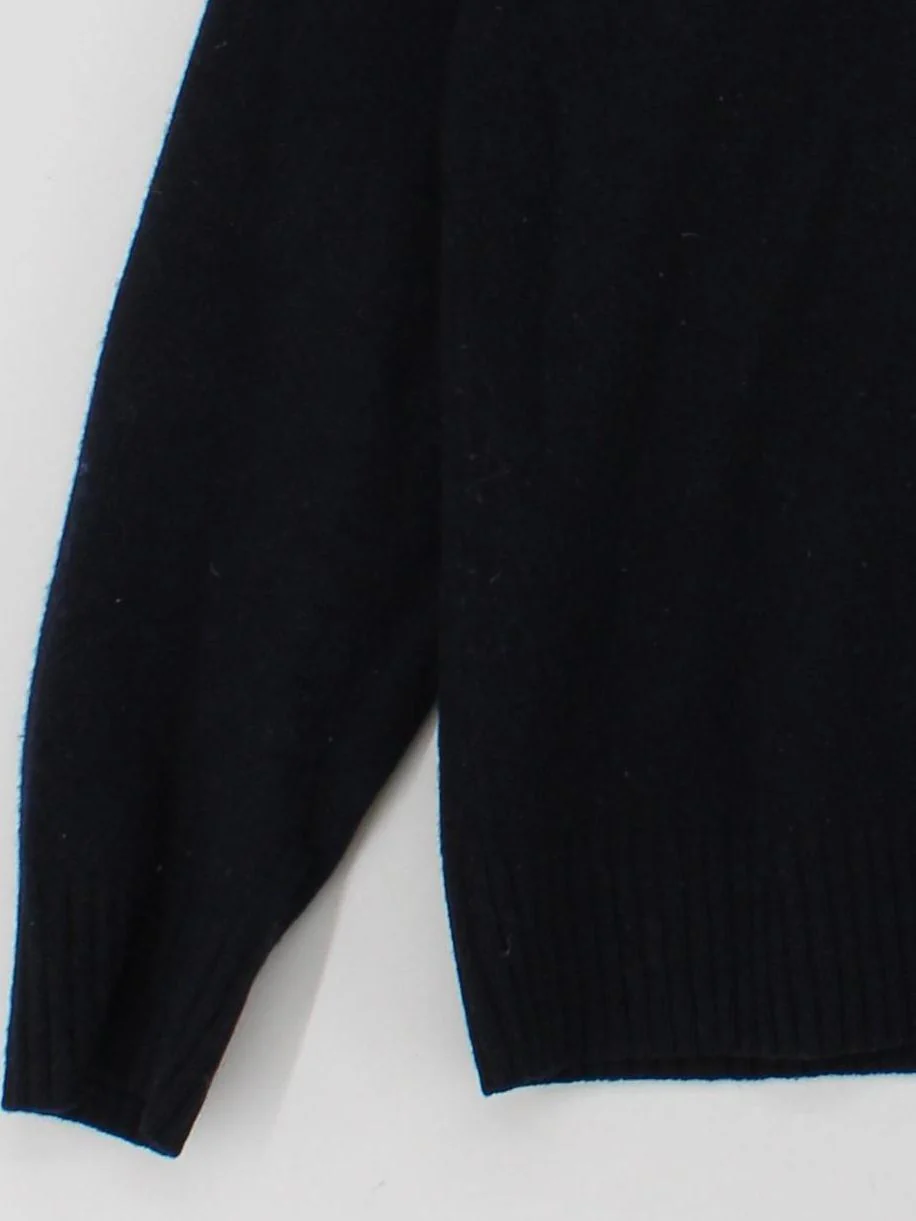 Uniqlo Men's Jumper XL Black 100% Wool Crew Neck Pullover - Image 4