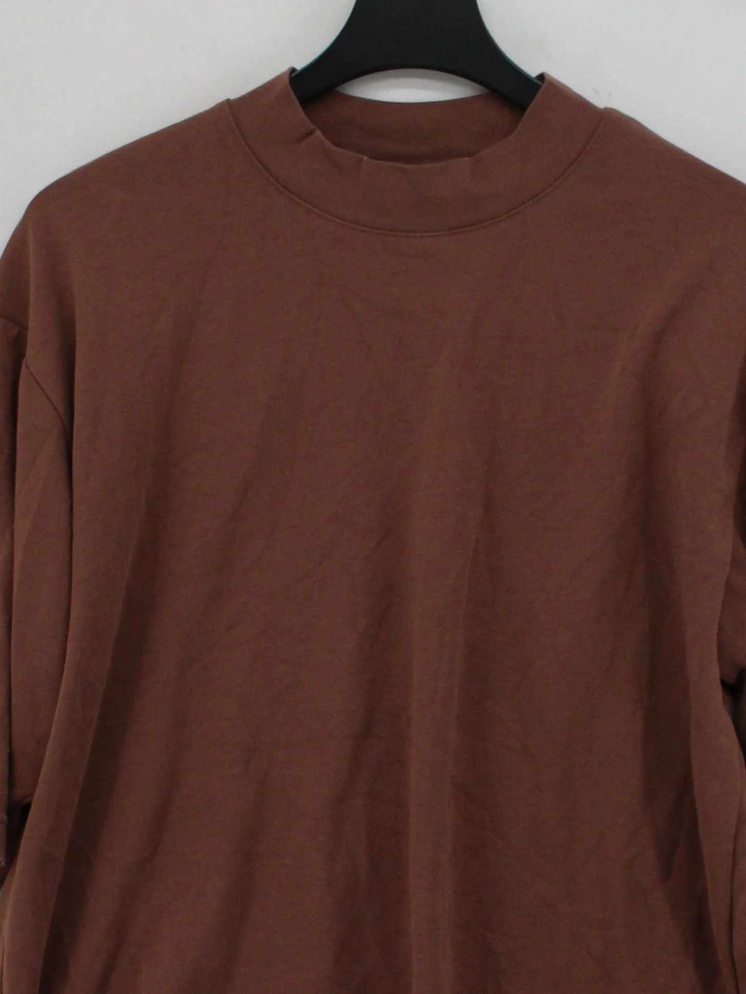 Uniqlo Men's T-Shirt L Brown Cotton with Polyester, Elastane Basic - Image 3