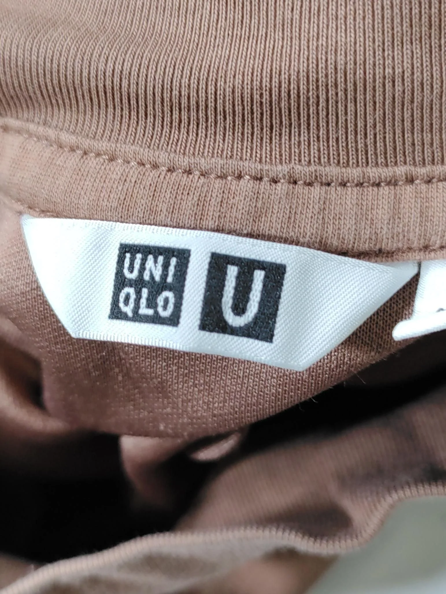 Uniqlo Men's T-Shirt L Brown Cotton with Polyester, Elastane Basic - Image 5