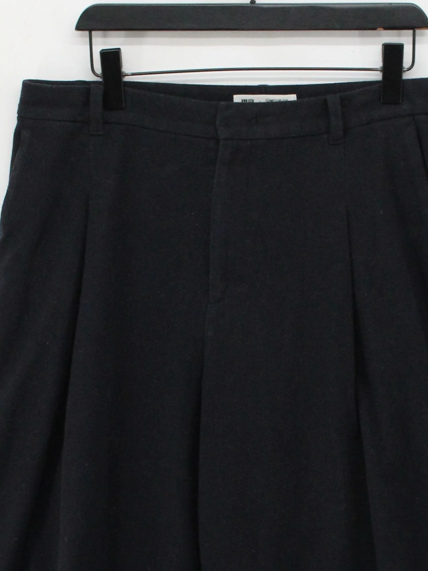 Uniqlo Men's Trousers XL Black Cotton with Polyester Wide-Leg Chino - Image 3