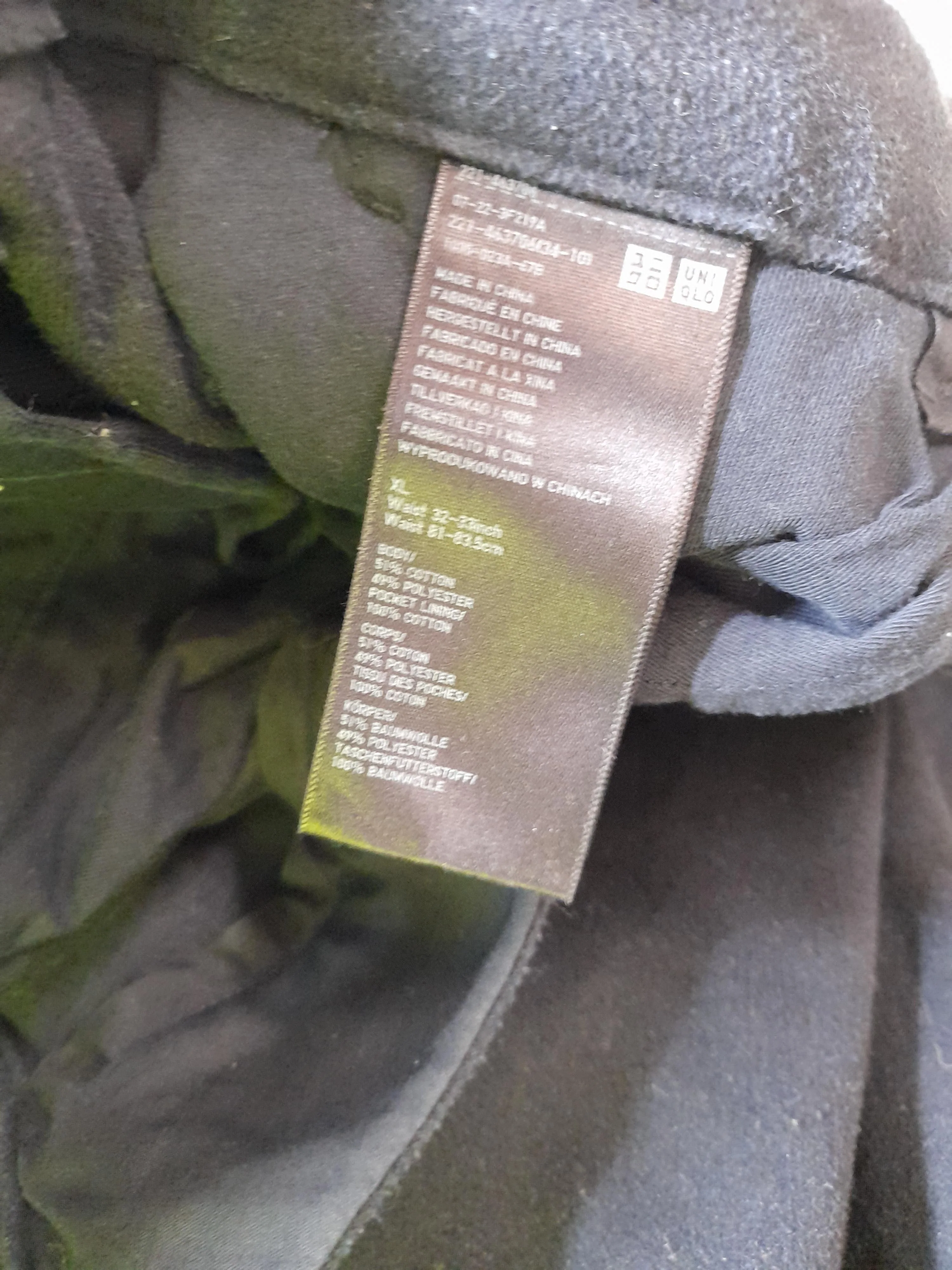 Uniqlo Men's Trousers XL Black Cotton with Polyester Wide-Leg Chino - Image 6