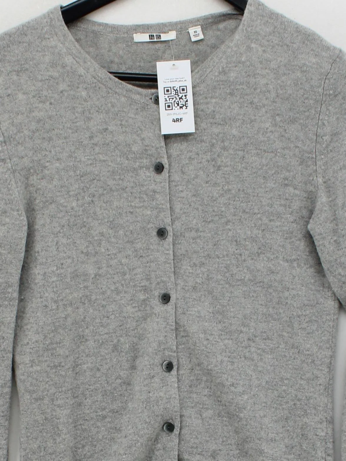 Uniqlo Women's Cardigan XS Grey 100% Cashmere V-Neck Cardigan - Image 3