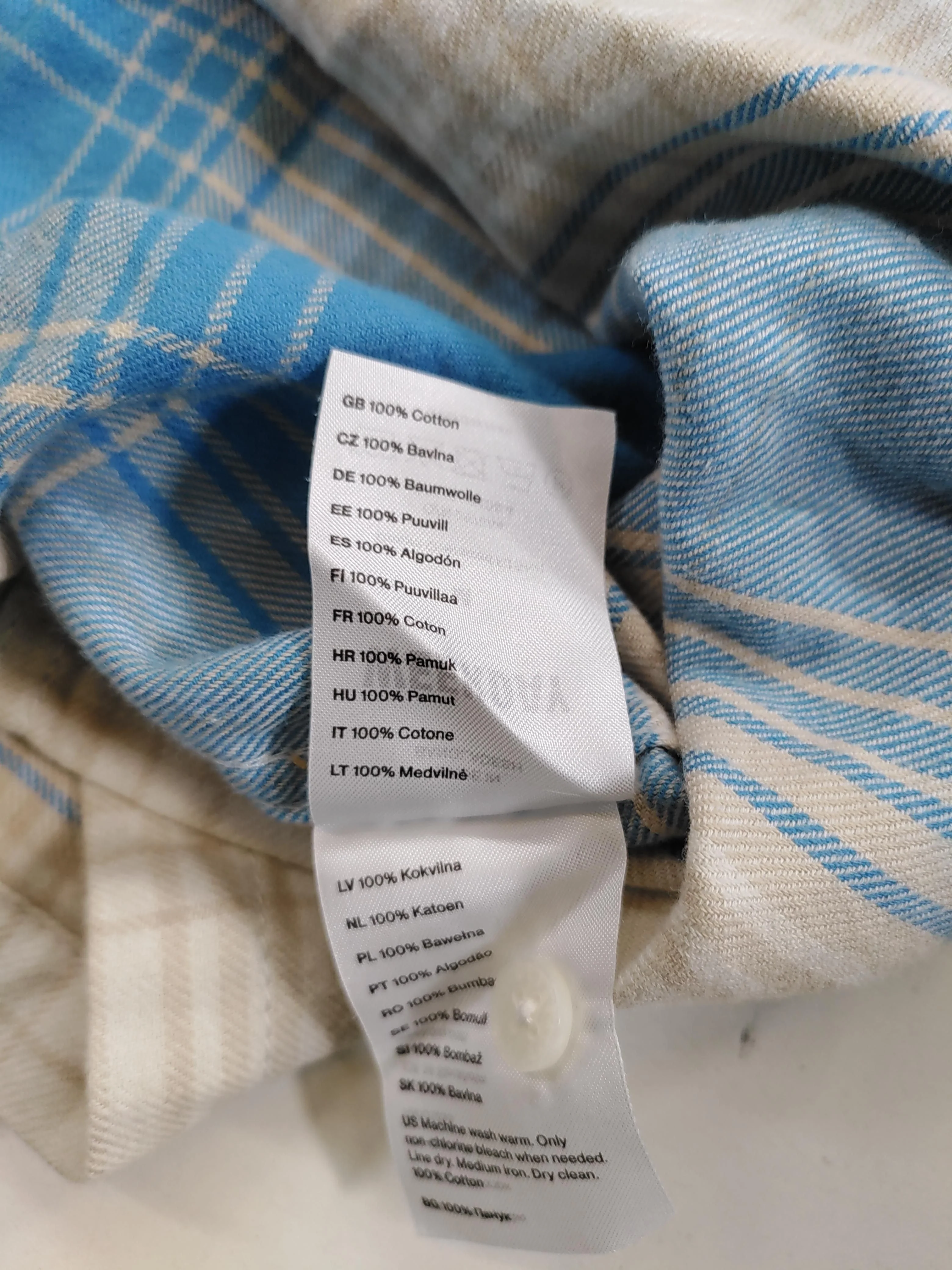 Weekday Men's Shirt M Blue Checkered 100% Cotton Basic - Image 6