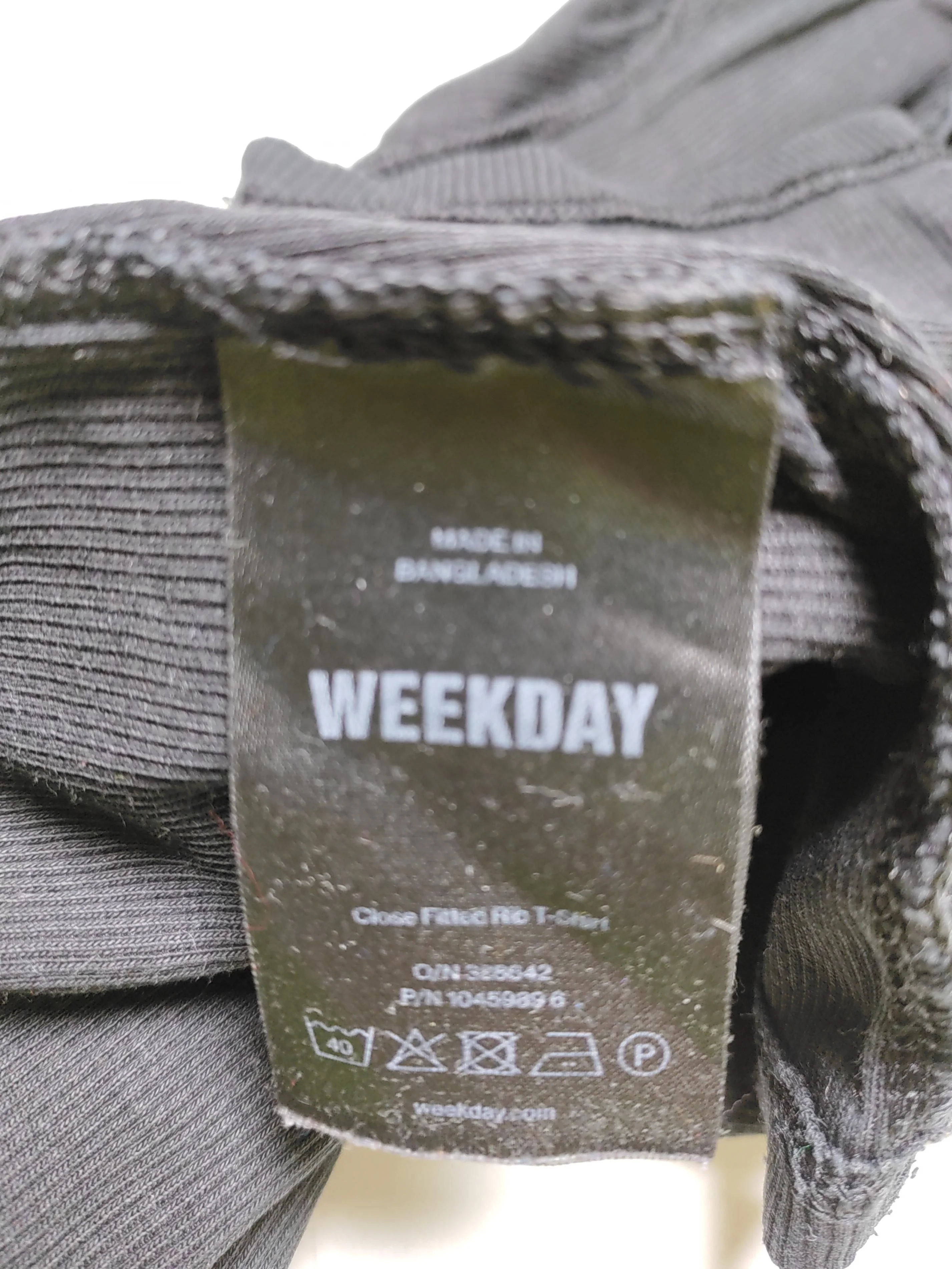 Weekday Women's T-Shirt S Black Cotton with Elastane Basic - Image 5