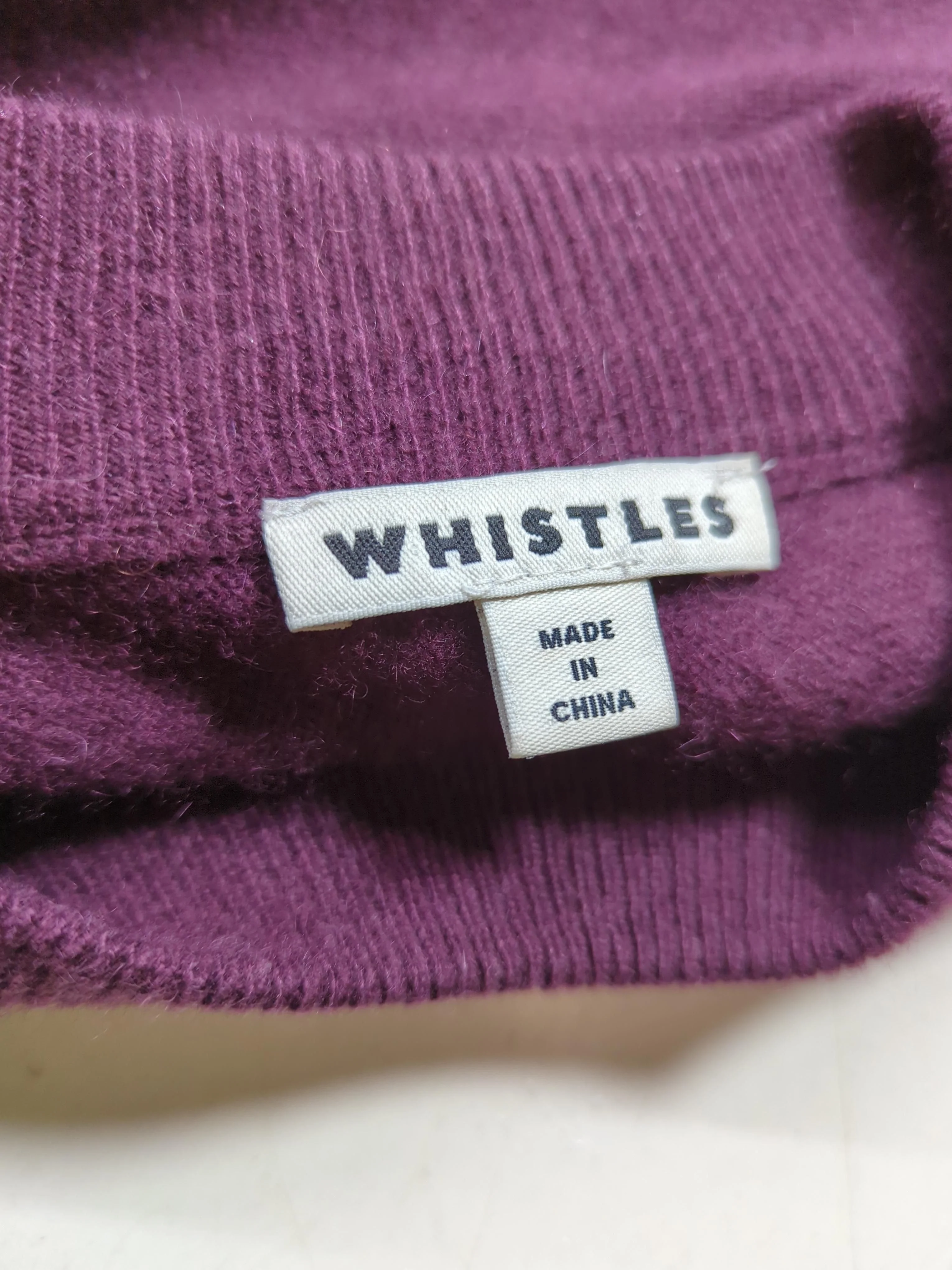 Whistles Women's Jumper M Purple 100% Cashmere Crew Neck Pullover - Image 5