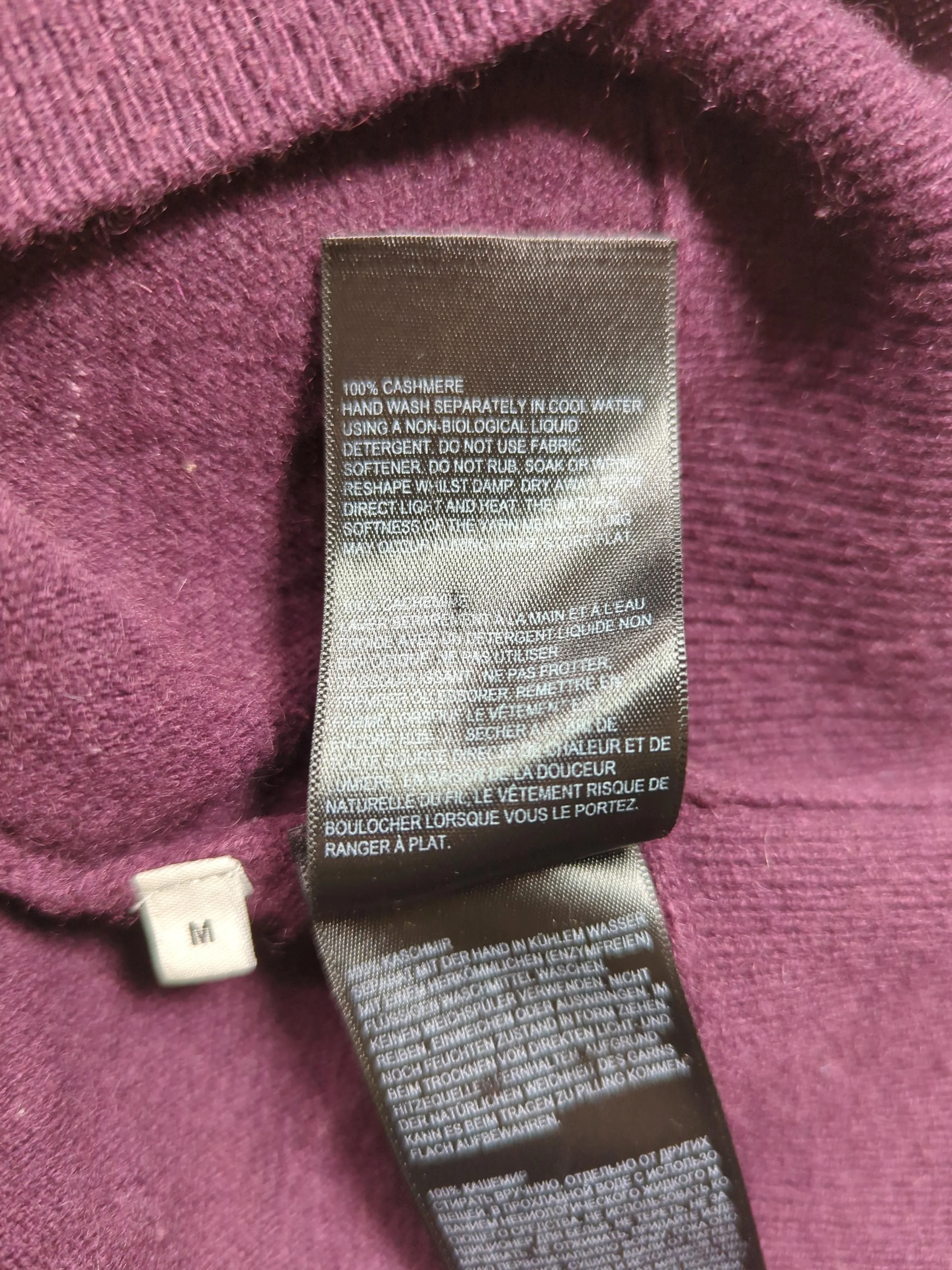 Whistles Women's Jumper M Purple 100% Cashmere Crew Neck Pullover - Image 6