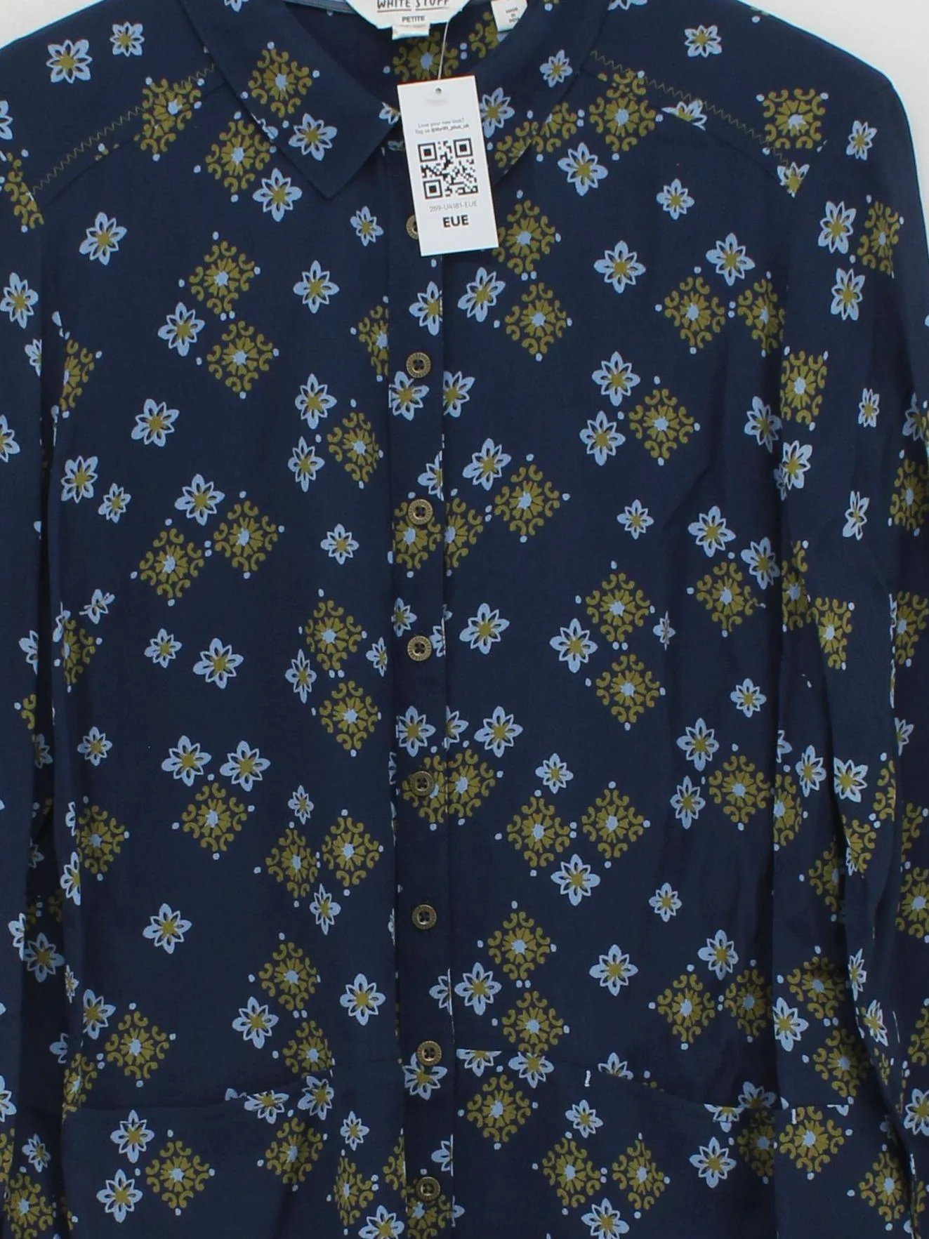 White Stuff Women's Shirt UK 12 Blue 100% Viscose Basic - Image 3